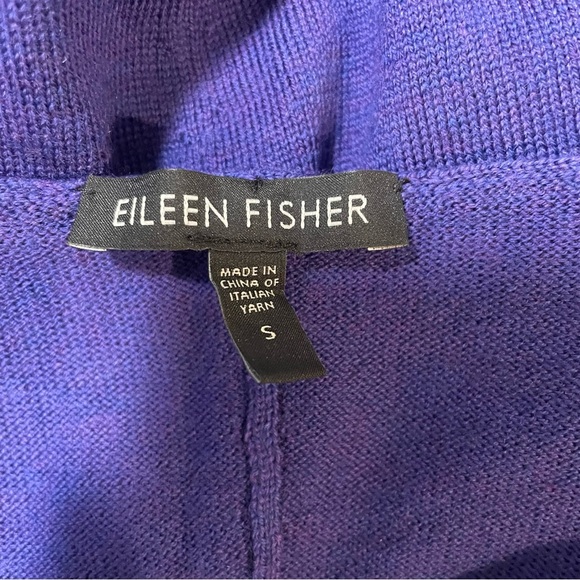 Eileen Fisher Blue Merino Wool Sweater Dress Size Small Long Sleeves Lagenlook - Picture 9 of 9